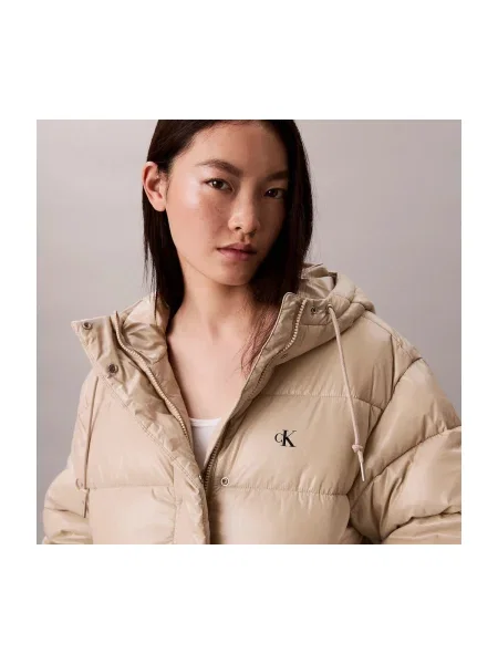 Jacheta Calvin Klein Jeans Shine Puffer Jacket Brown S bej