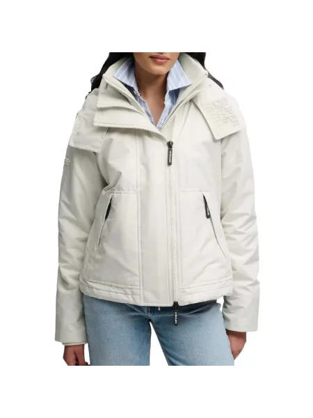 Superdry Hooded Arctic Ecru Bluza z Kapturem biała