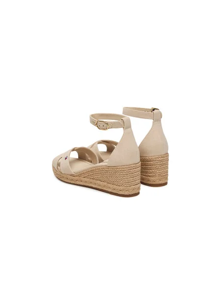 Tommy Hilfiger Espadrilles Mid Wedge Espad X Cross bézs