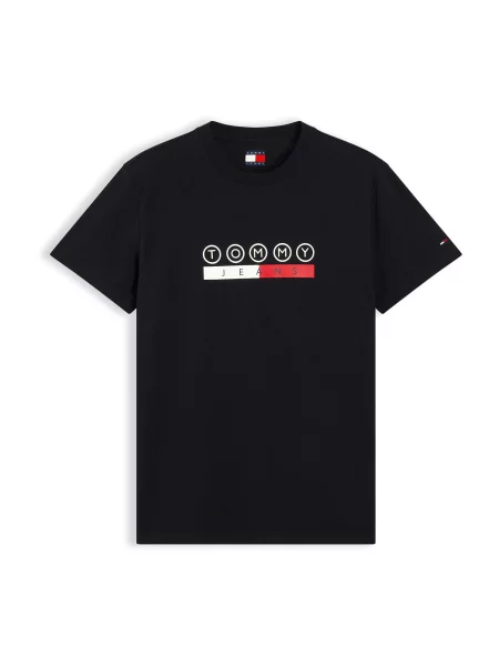 Tommy Jeans Tricou Dna Play Negru alb