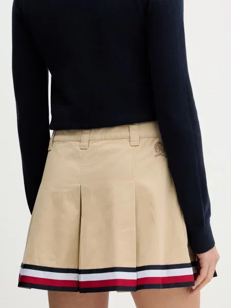 Tommy Jeans spódnica rozkloszowana beżowa