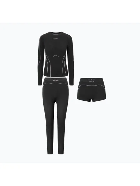 Set de lenjerie termică pentru femei Viking Eiger black/purple negru