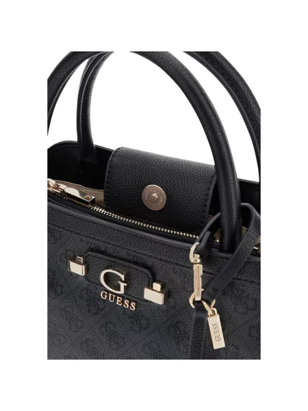 Crossbody kabelka Guess s autogramom sivá