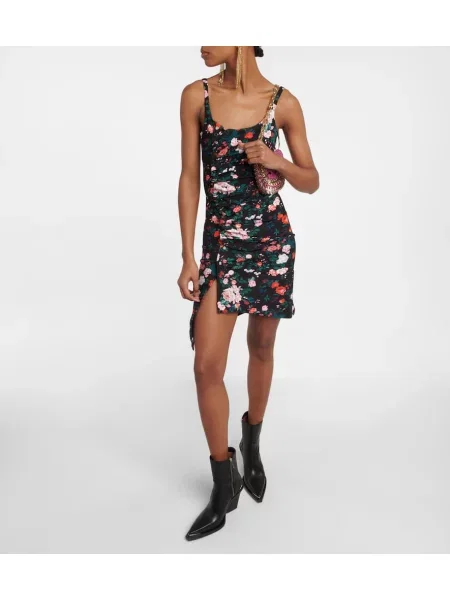 Rochie Rabanne cu model floral din jerseu