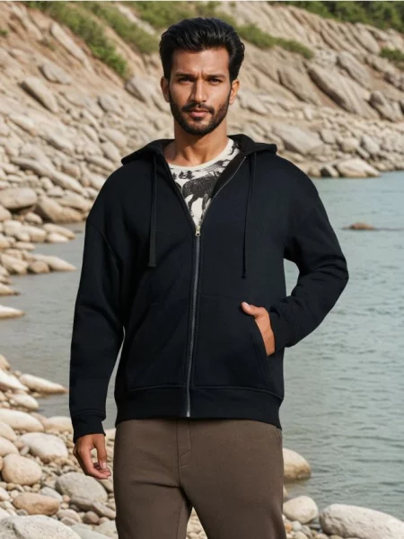 Sinsay Oversize mikina na s kapucí černá