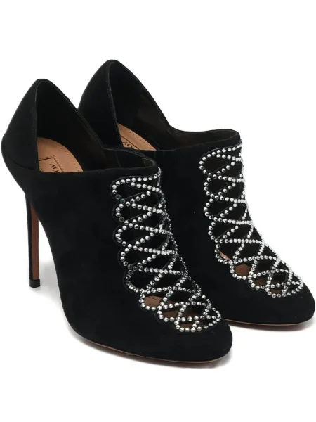 Pantofi cu toc Aquazzura de cristal negru