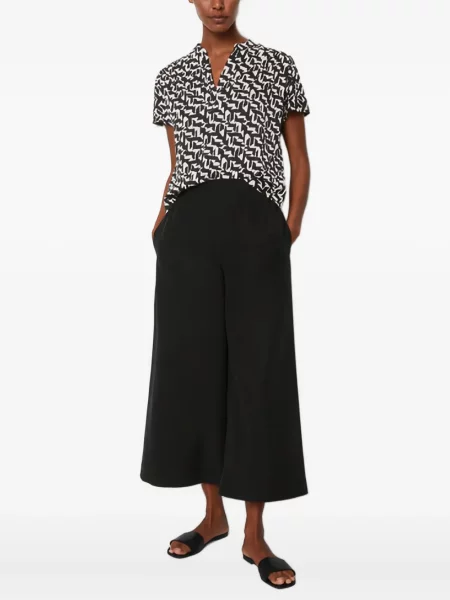 Bluză Marc O'polo cu imagine cu imprimeu abstract scurtă negru