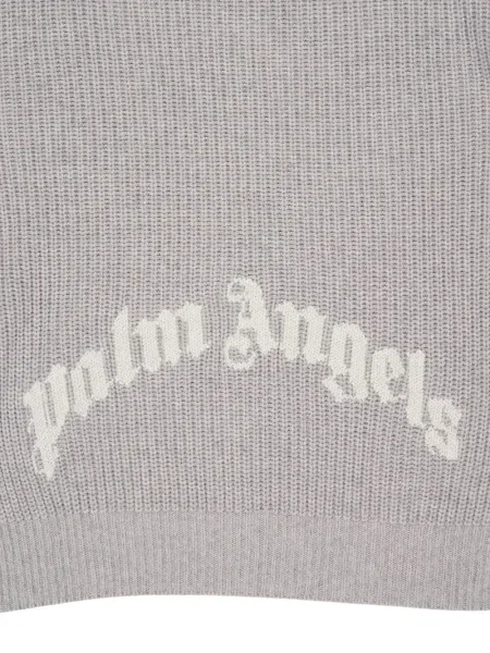 Πλεκτό hoodie Palm Angels γκρι