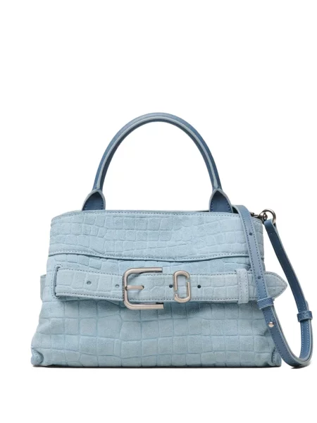 Geantă Marc Jacobs din piele de căprioară mini albastru