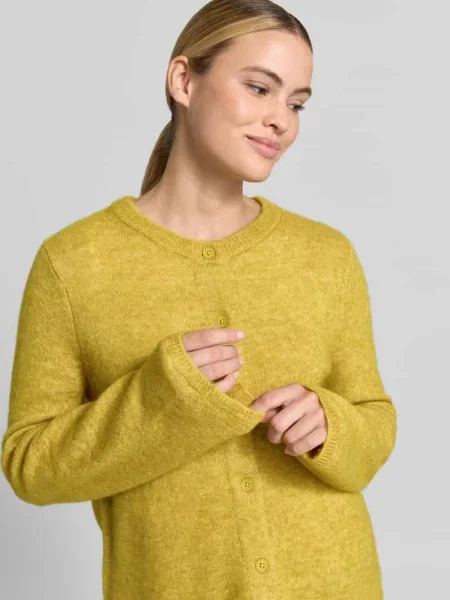 Kardigan rozpinany o kroju relaxed fit z mieszanki wełny z domieszką alpaki model LULU' Selected