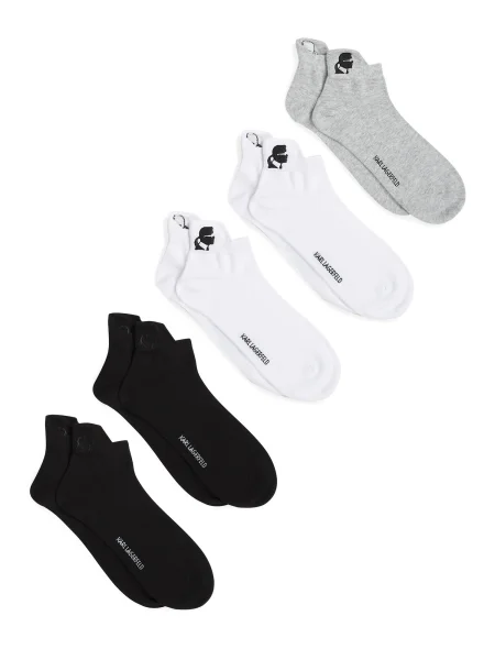 Karl Lagerfeld Čarape siva / crna bijela