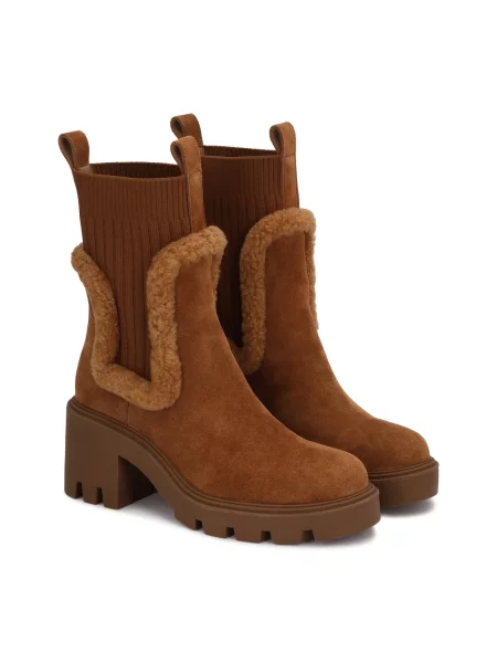 Buty do kostki Kazar skórzane brązowe