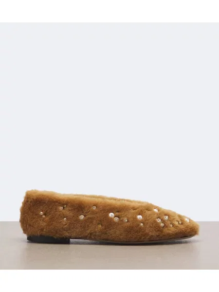 Ovčje kože balerinke Jimmy Choo rjava