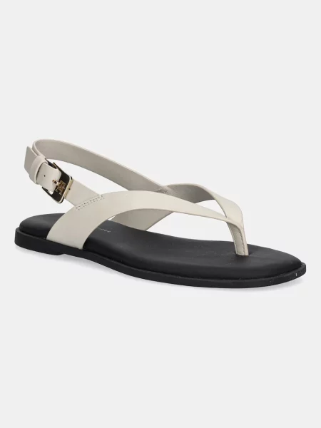 Chiloți tanga Tommy Hilfiger din piele fără toc bej