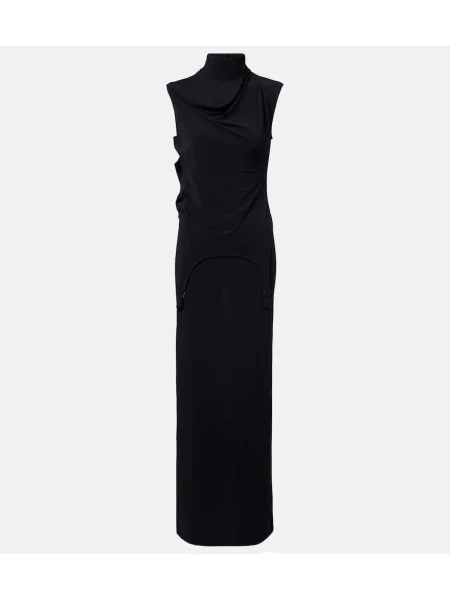 Rochie maxi Jean Paul Gaultier din jerseu drapată de costum negru