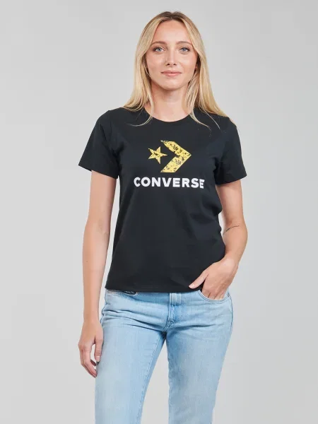 Virágos klasszikus ruha Converse fekete