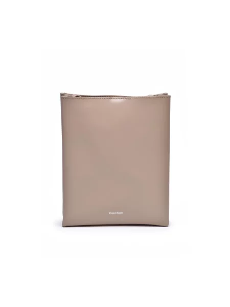 Torebka crossbody Calvin Klein skórzana beżowa