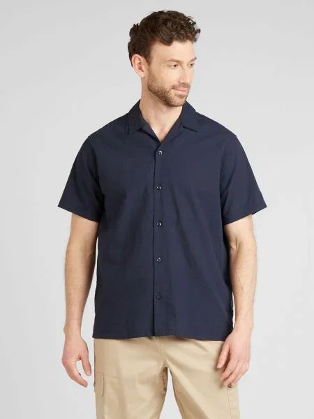 JACK & JONES Cămașă EASTER PALMA albastru noapte