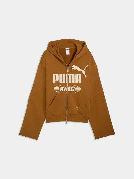 Спортивна кофта PUMA King Full-zip Hoodie комбінований верх коричневий