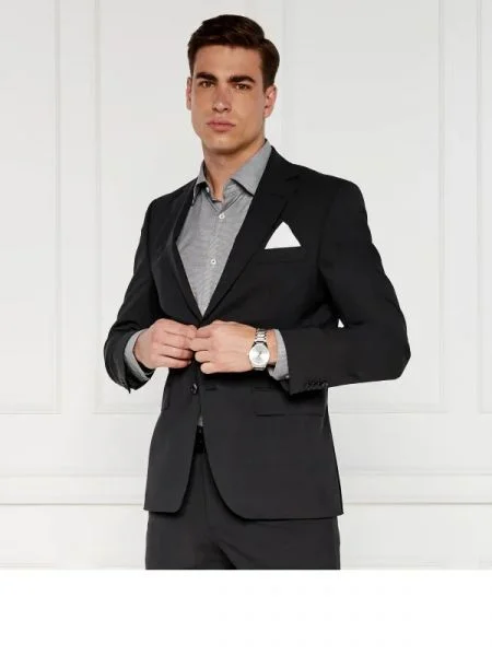 BOSS BLACK De lână sacou negru