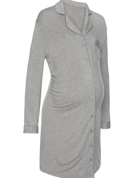 LASCANA Spalna srajca pegasto siva