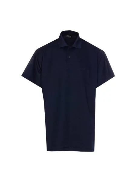 Lniana koszulka polo Balenciaga niebieska