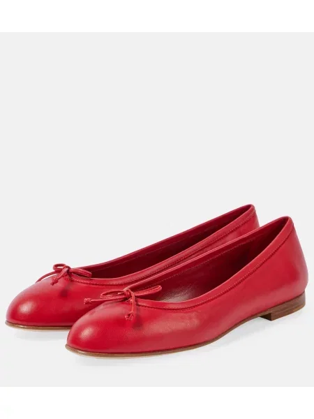 Balerini Manolo Blahnik din piele roșu