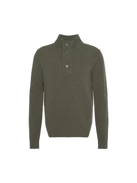 Sweter z golfem Barbour wełniany zielony