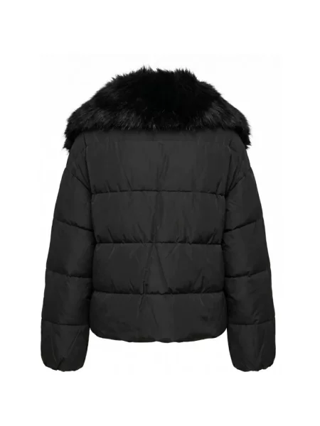 Kurtka puchowa Twinset ze sztucznego futra czarna