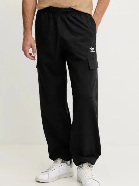Adidas Originals pantaloni de Essentials cu fason cargo negru
