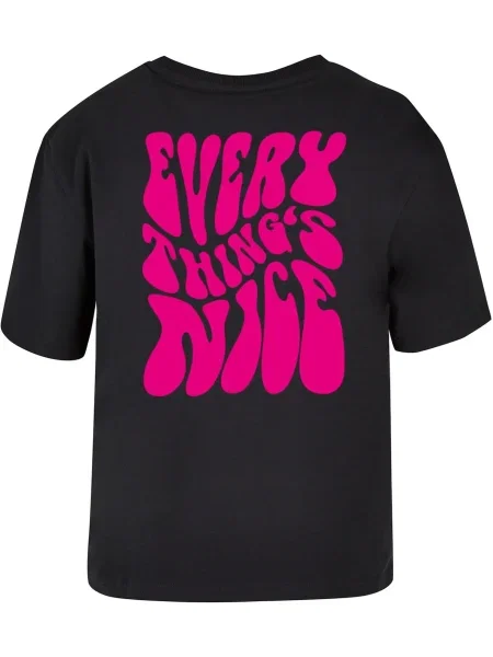 Mister Tee Tricou Everything's Nice roz neon negru