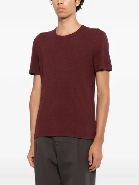 Tricou Brunello Cucinelli cu decolteu rotund roșu