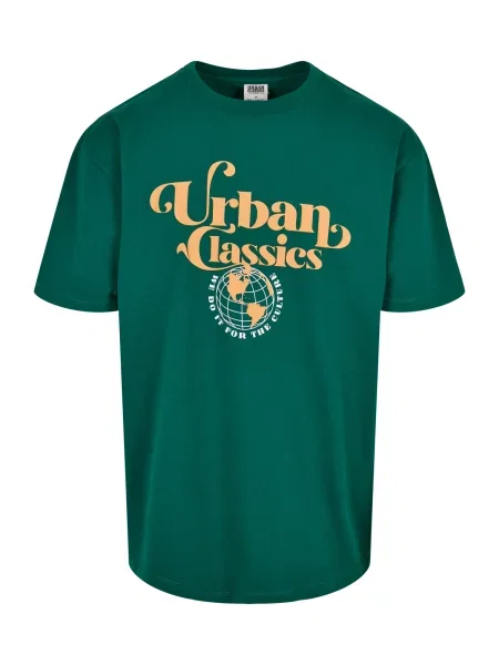 Urban Classics Tricou galben deschis / verde smarald alb