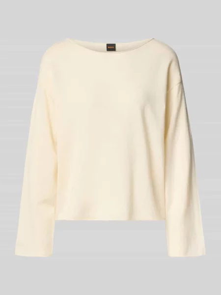Sweter o kroju regular fit z mieszanki kaszmiru i wełny żywej model C_Faprosa' Boss Orange biały