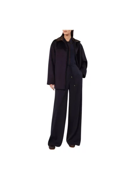 Spodnie Max Mara Studio niebieskie