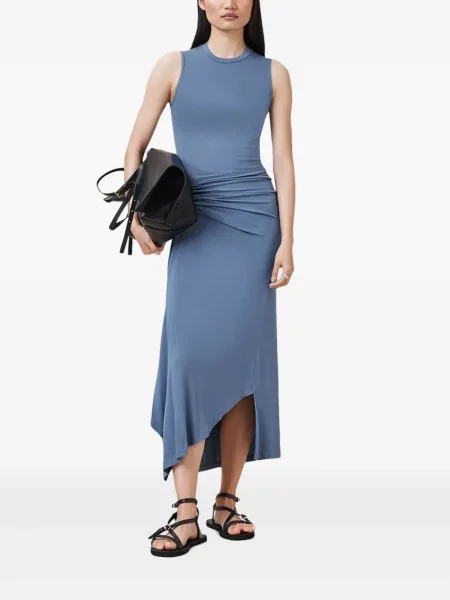 Rochie Allsaints drapată de costum albastru