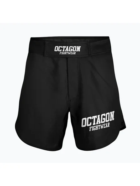 Мъжки ММА тренировъчни шорти Octagon Fight Wear черни/бели бяло
