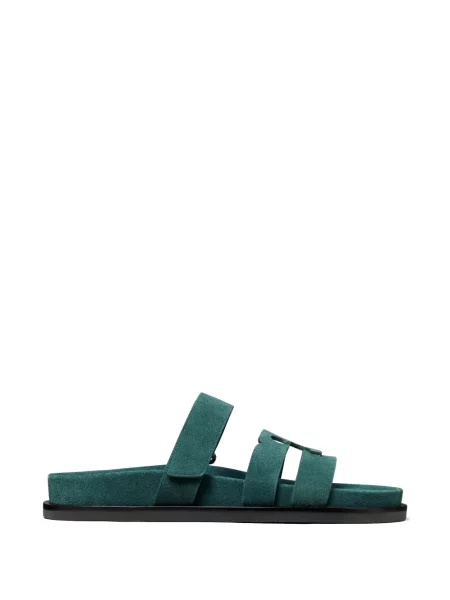 Sandale Tory Burch din piele de căprioară verde