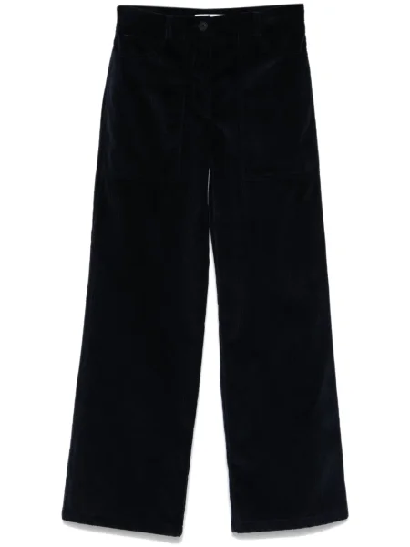 Панталон Maison Kitsuné от рипсено кадифе синьо