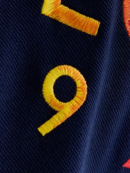 Кожена карирана поло тениска Polo Ralph Lauren бродирана бяло