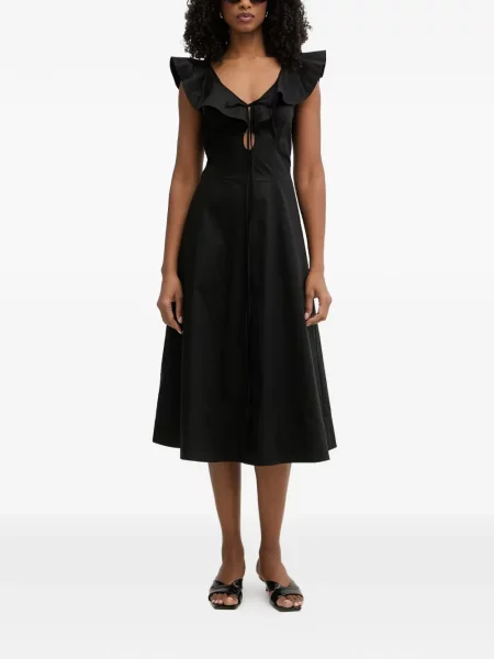 Rochie midi Twinset cu volane negru