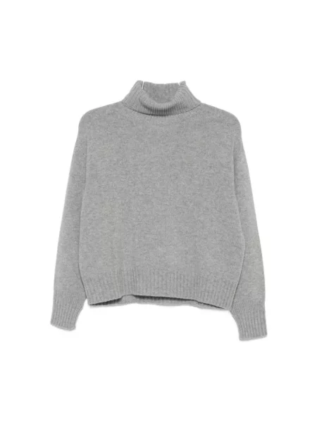 Lniany sweter z golfem Vanisé szary