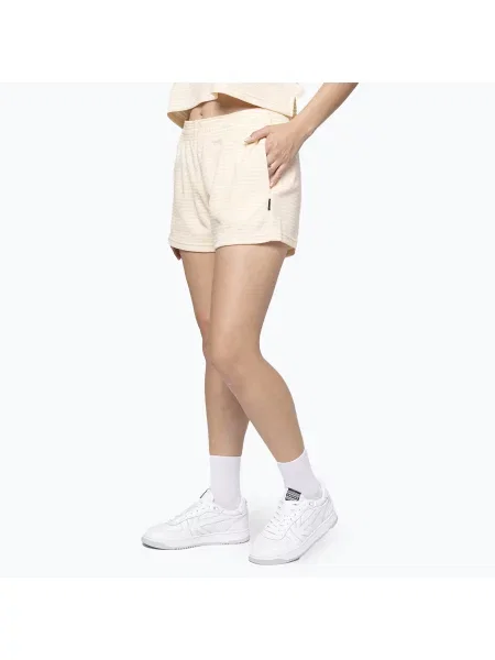 Pantaloni scurți pentru femei Kaotiko Towel Stripe galben/alb alb