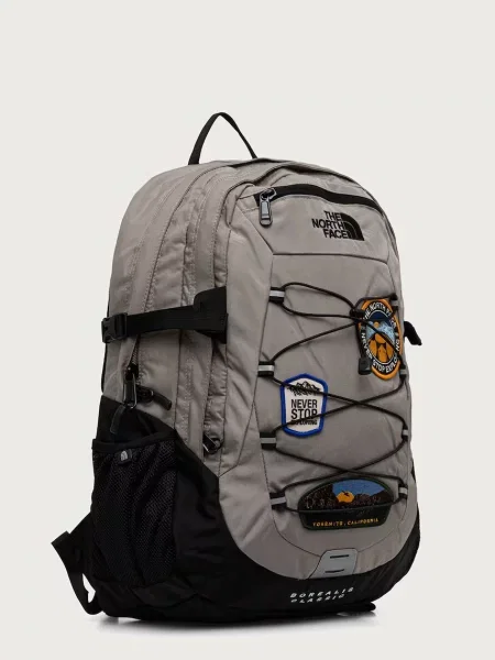 Geantă The North Face clasică cu strasuri gri