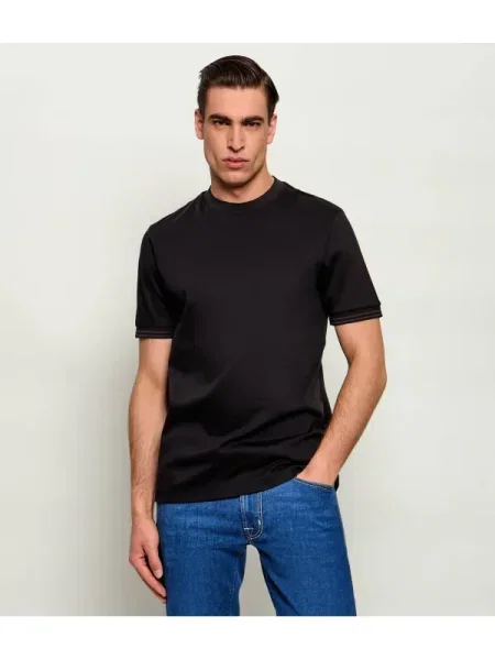 BOSS BLACK Tricou H-Tessler | mercerizat negru