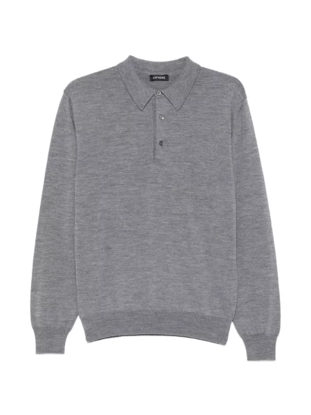 Lung tricou polo Cenere Gb gri