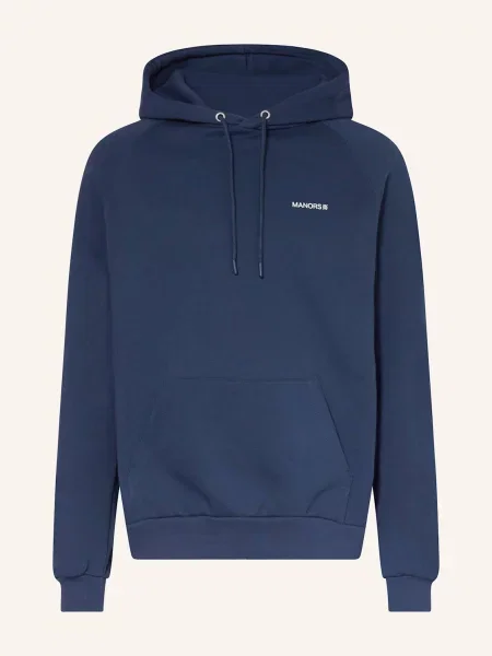 Manors Mikina S Kapucí Organic Logo tmavě modrá