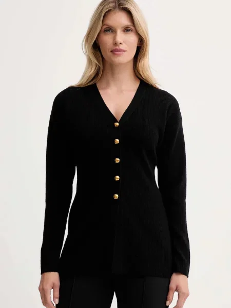ISABELLE BLANCHE cardigan din amestec de lână light negru