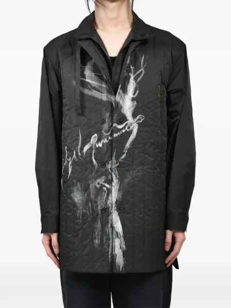 Palton Yohji Yamamoto cu imagine negru