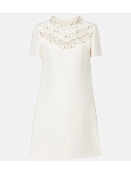Rochie Valentino cu funde din crep alb